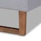 Baxton Studio Luciana Grey Upholstered and Ash Walnut Wood Full Size Platform Bed 164-9416-9422 - alternate 10